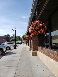 Main Street Malvern hanging flowers