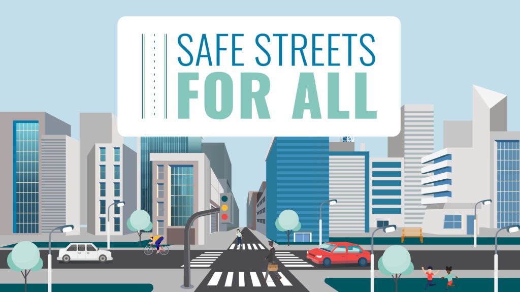 Safe Streets for All header graphic with logo and street scene